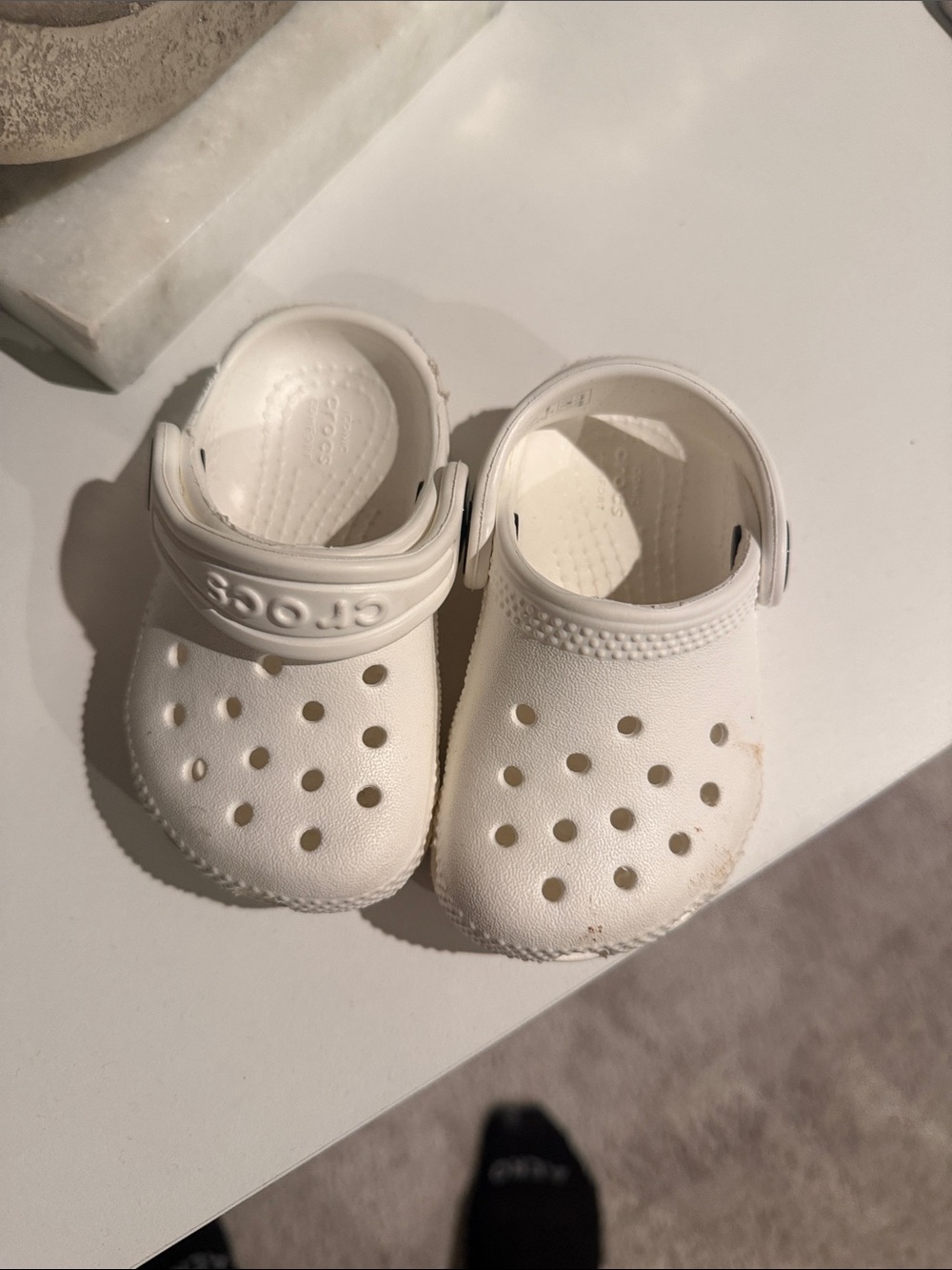 CROCS Kids White Classic Clog Sandals